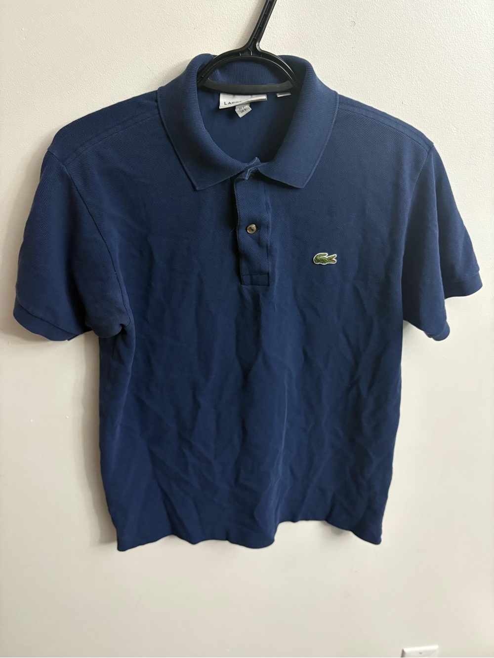Lacoste Navy Short Sleeve Polo size small